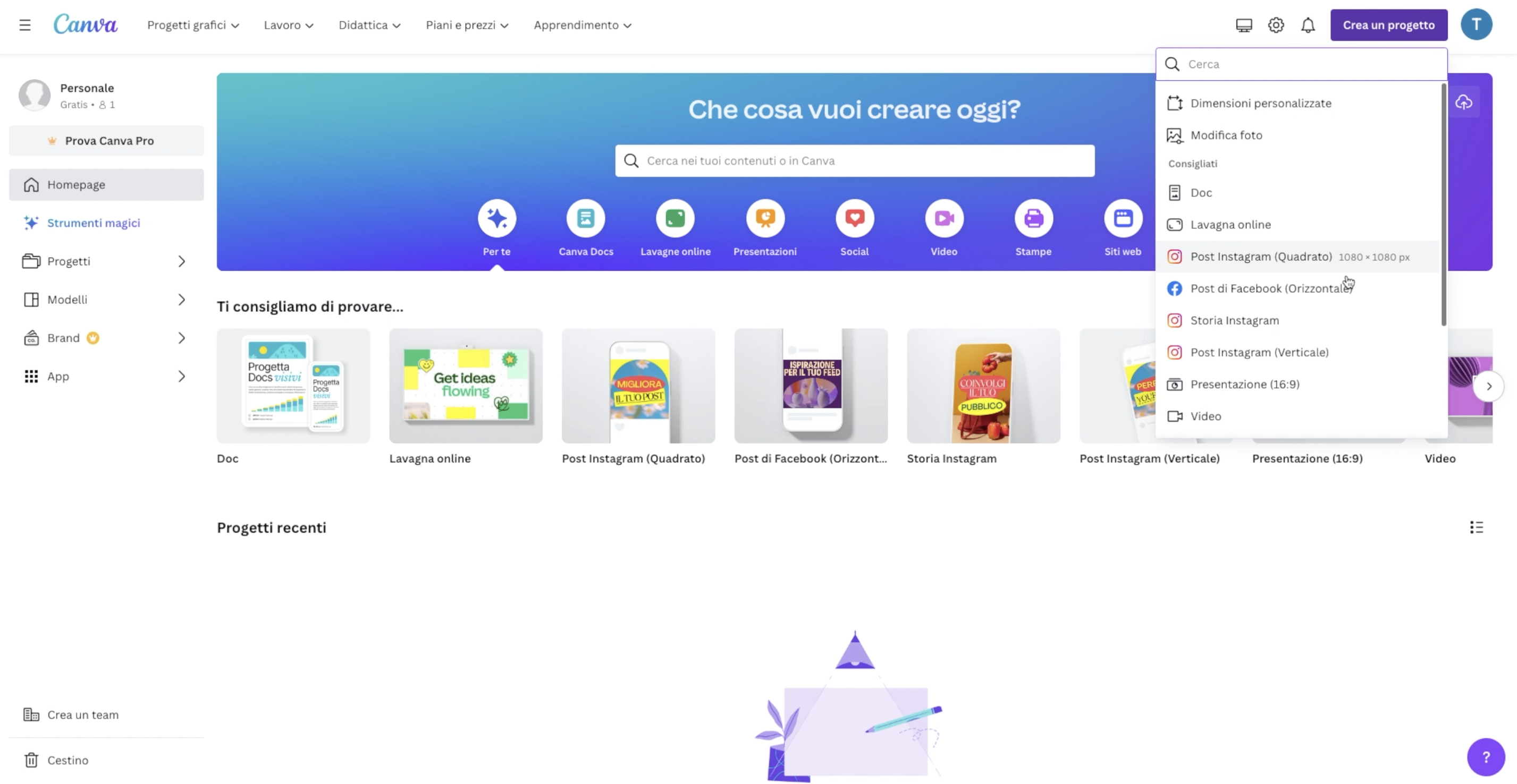 Crea un progetto con Canva