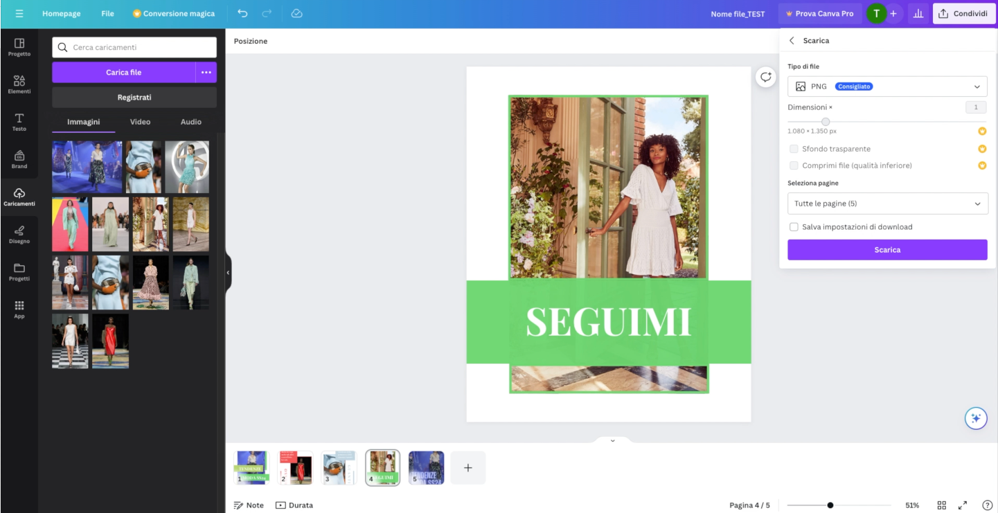 Scaricare un file da Canva