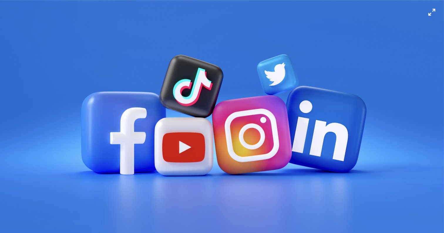 Loghi di Facebook, Instagram, TikTok e LinkedIn per Meta Ads e campagne social